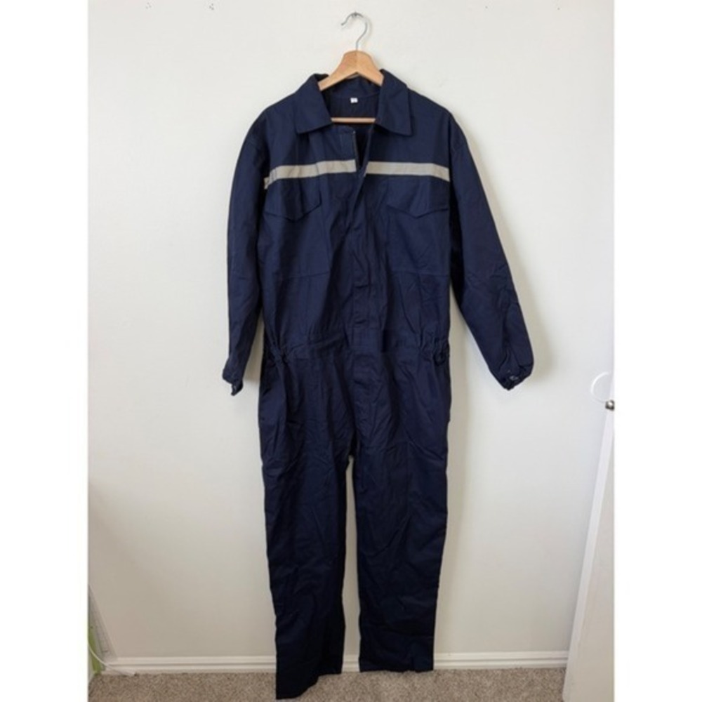 USNSM Men's Workwear Coveralls – Blue – Multi-Pocket Mechanic Jumpsuit – 2XL New - Picture 2 of 5